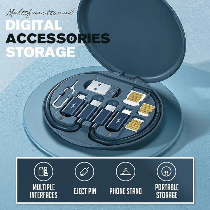 Mini boîte de rangement de câbles de données 60W, charge rapide, multifonction