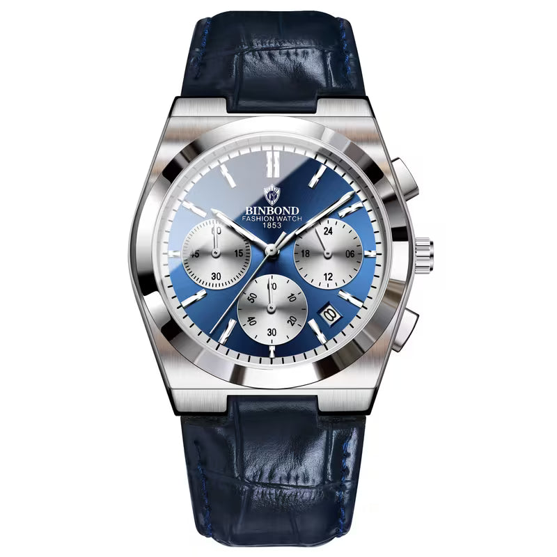 Montre Élégante et Pratique avec Bracelet en Cuir Raffiné et Confortable pour Hommes