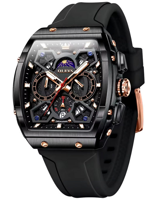 Montre de luxe avec bracelet en silicone pour hommes 6423