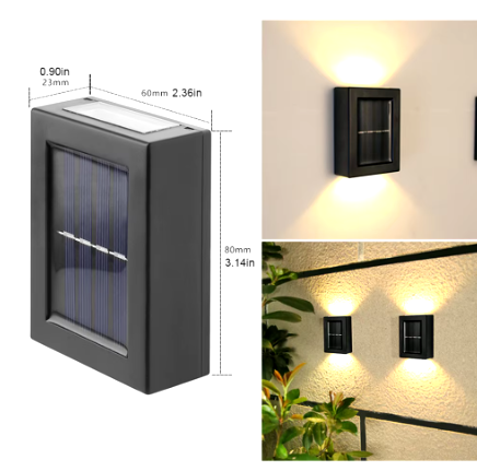 Lampe solaire murale étanche (2 pièces)