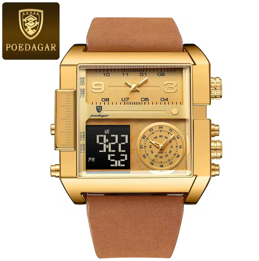 Montre Carrée Élégante et Robuste
