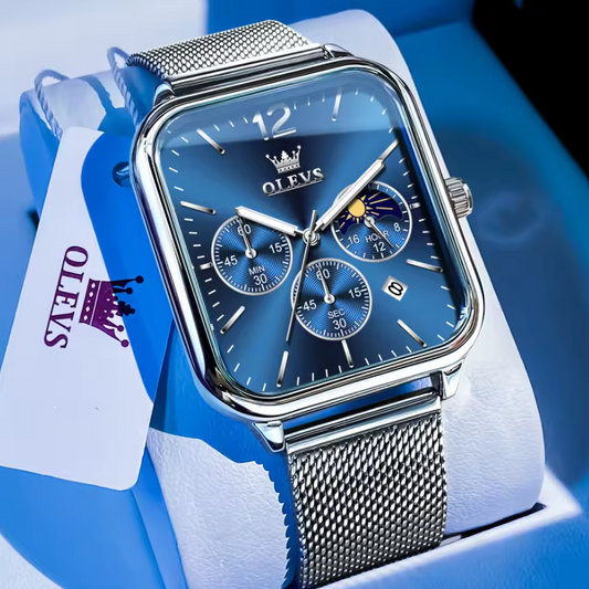 Montre de Luxe Carrée Élégante pour Hommes