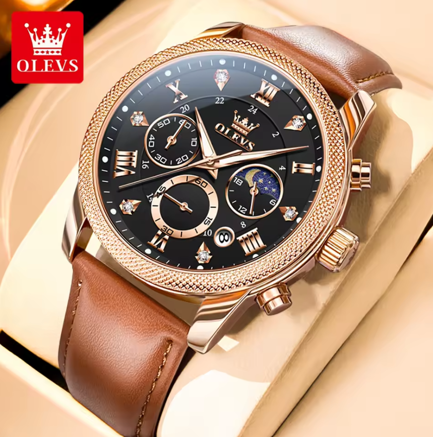 Montre de Luxe avec Bracelet en Cuir