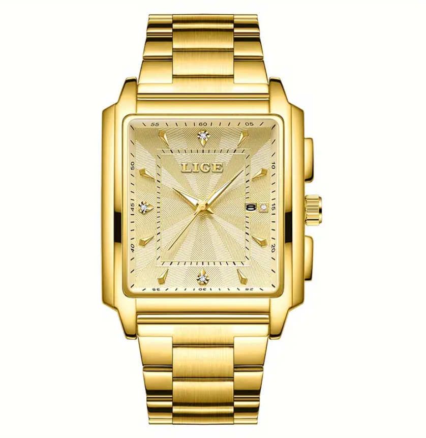 Montre de luxe dorée pour Hommes