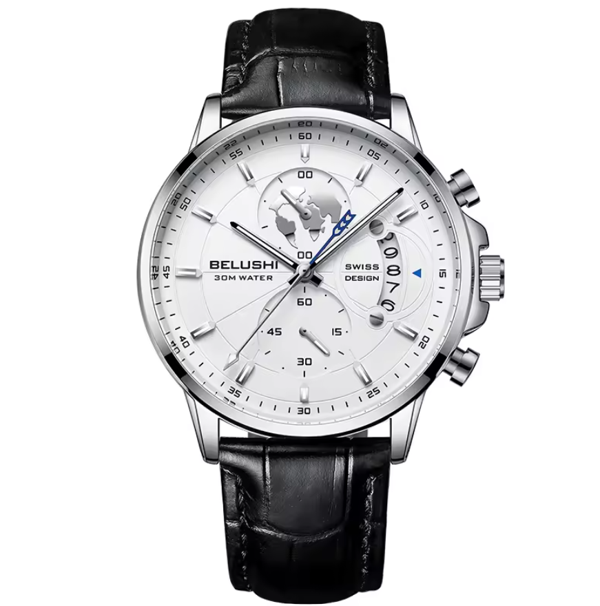 Montre Élégante en Cuir pour Hommes