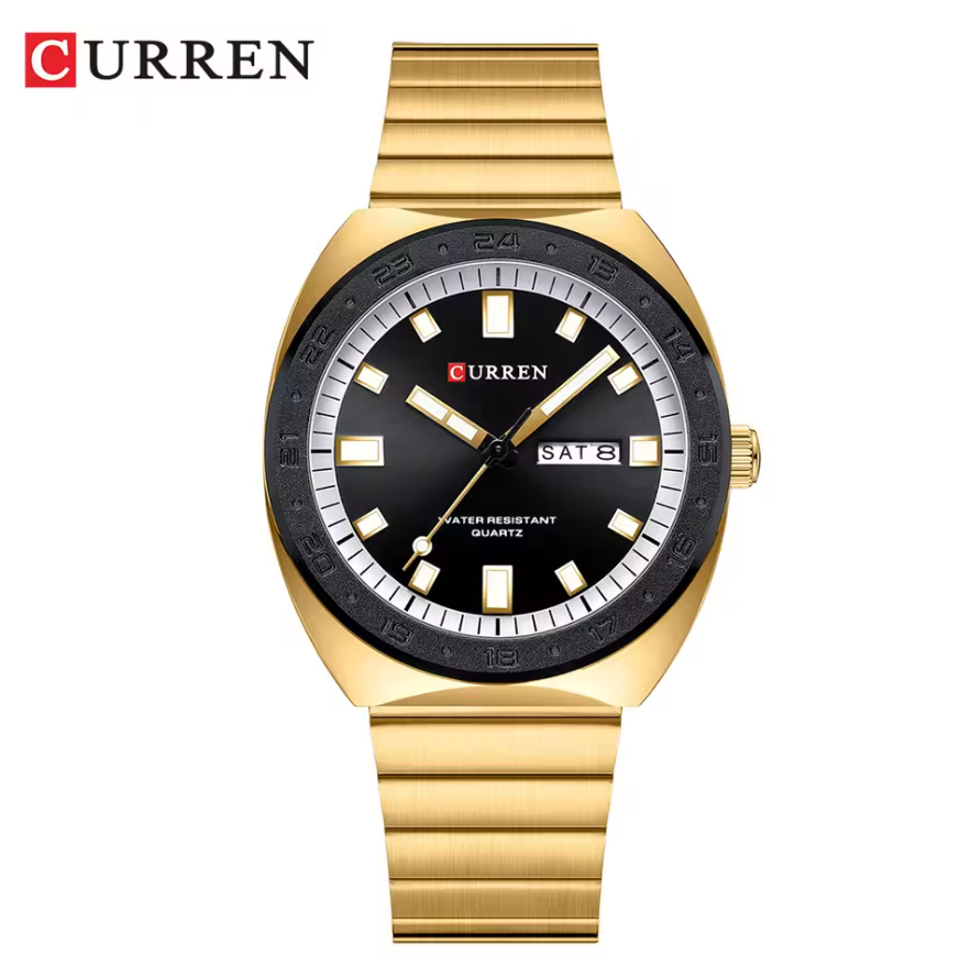 Montre de Luxe Dorée Inoxydable pour Hommes