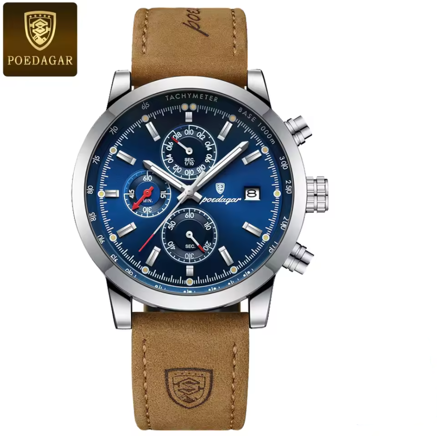 Montre Luxueuse en Cuir Véritable pour Hommes