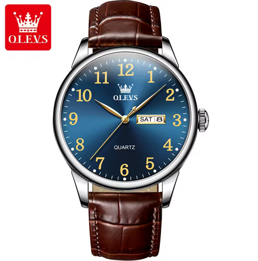 Montre en cuir raffiné pour hommes