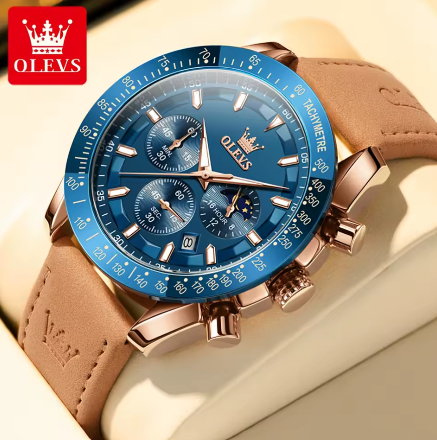 Montre Moderne avec Bracelet en Cuir Raffiné