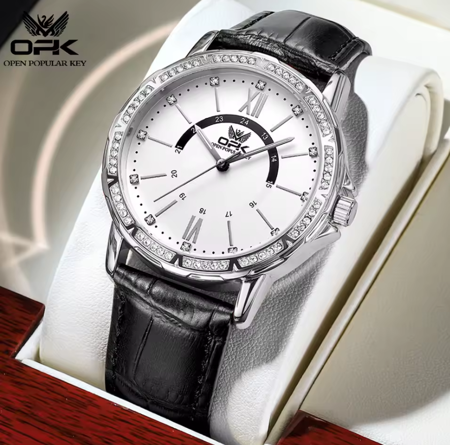 Montre Légende Élégante en Cuir Véritable