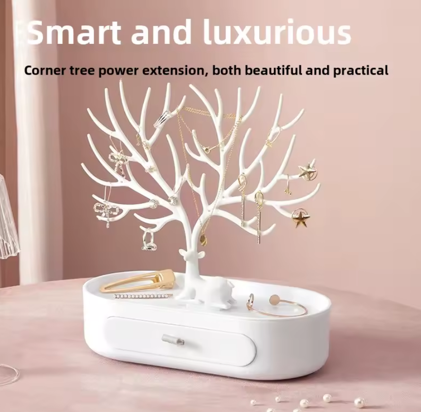 Porte-Bijoux en Bois de Cerf avec Tiroir Intégré