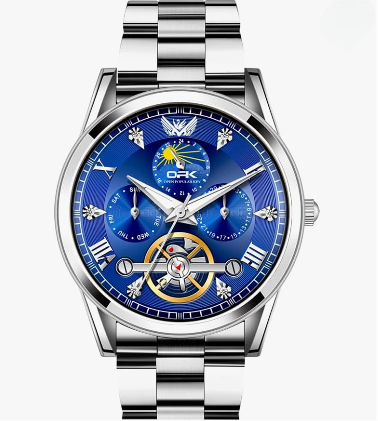 Montre Royale Élégante en acier pour Hommes