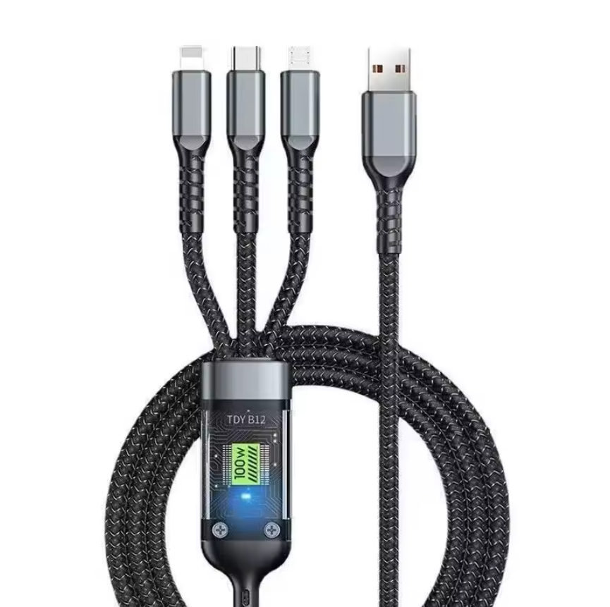 Câble de Charge 3-en-1 Ultra Rapide Robuste