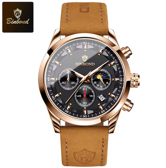 Montre Classique Élégante en Cuir Véritable