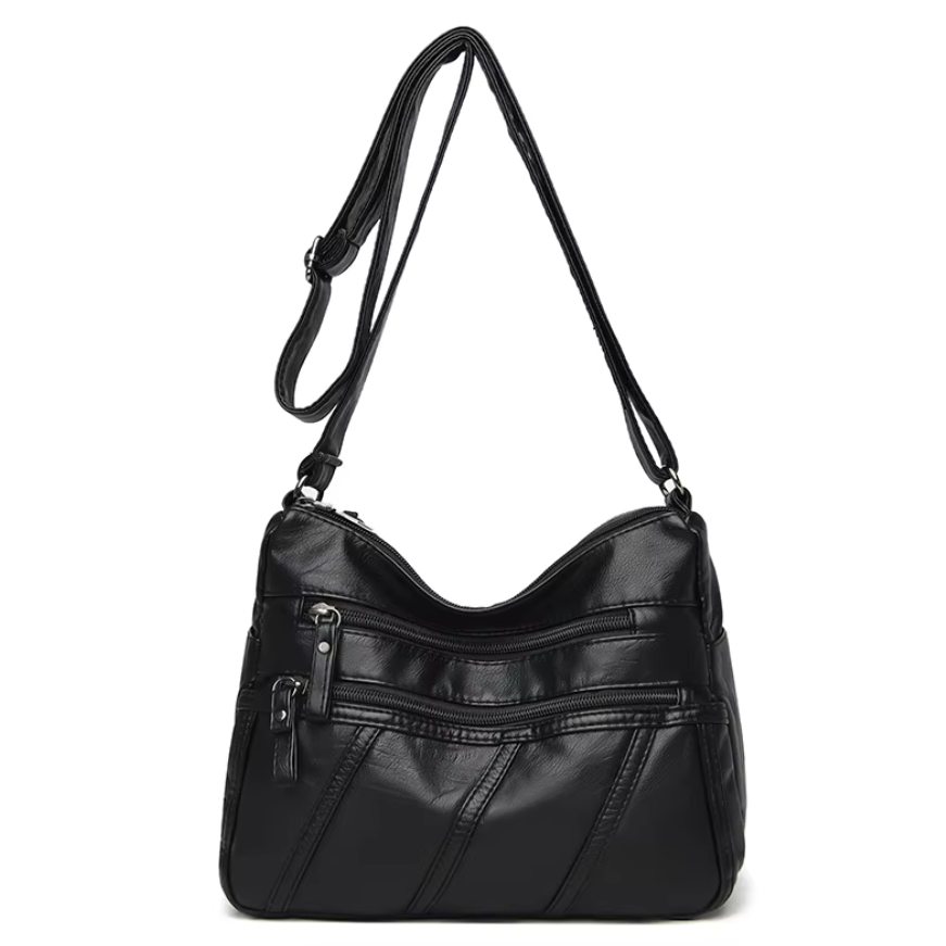 Sac en cuir véritable pour femmes avec ceinture robuste