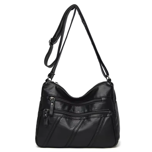 Sac en cuir véritable pour femmes avec ceinture robuste