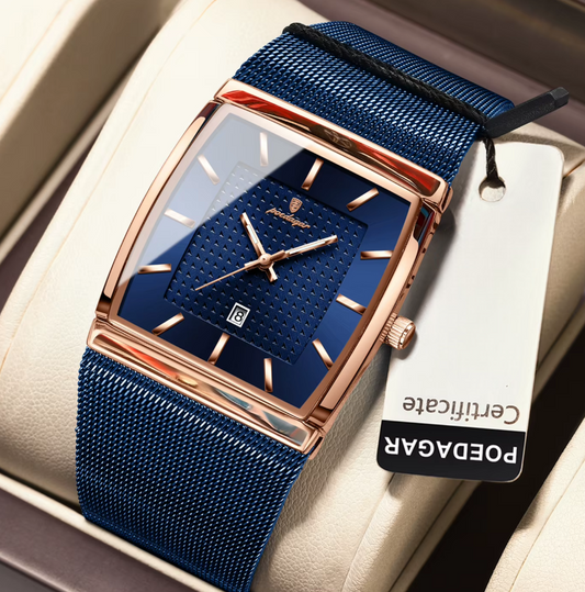 Montre Élégante avec Bracelet en Maille Milanaise