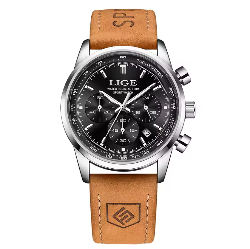 Montre Élégante À Bracelet En Cuir Raffiné