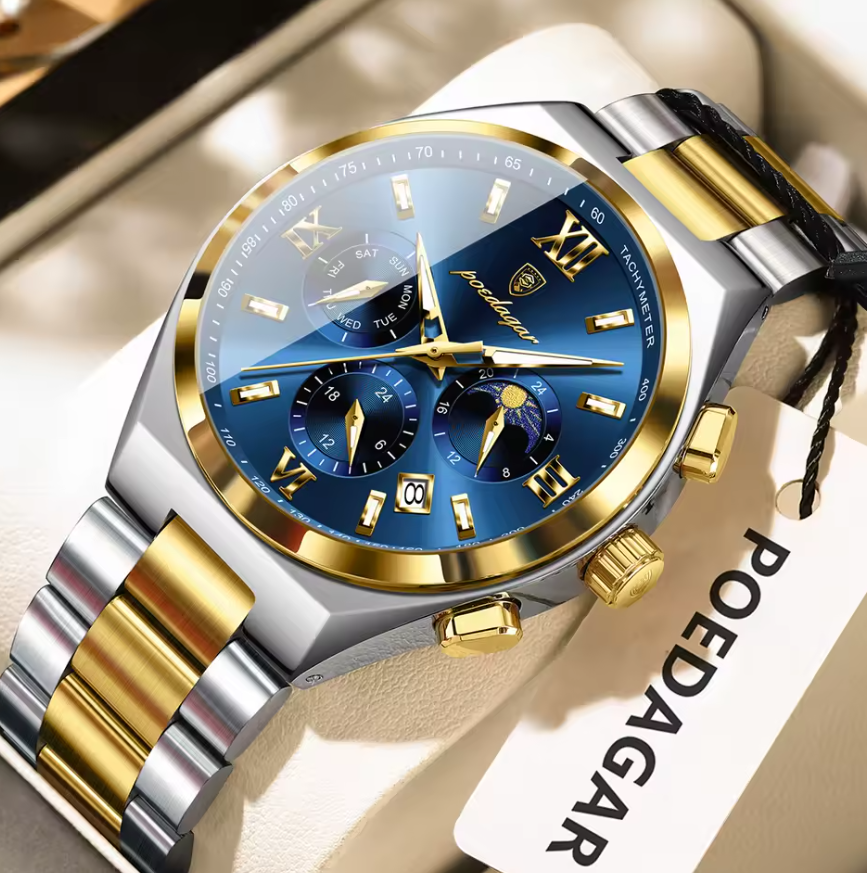 Montre Royale Élégante à Bracelet en Acier Inoxydable