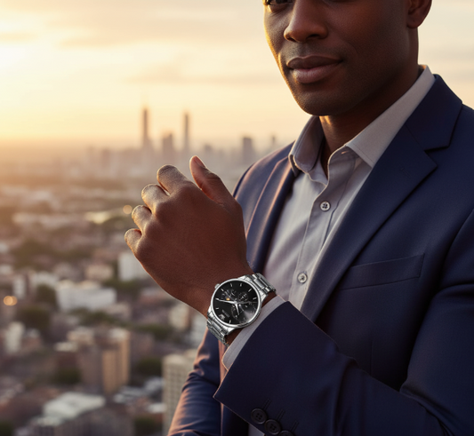 montre de luxe en acier inoxydable pour hommes