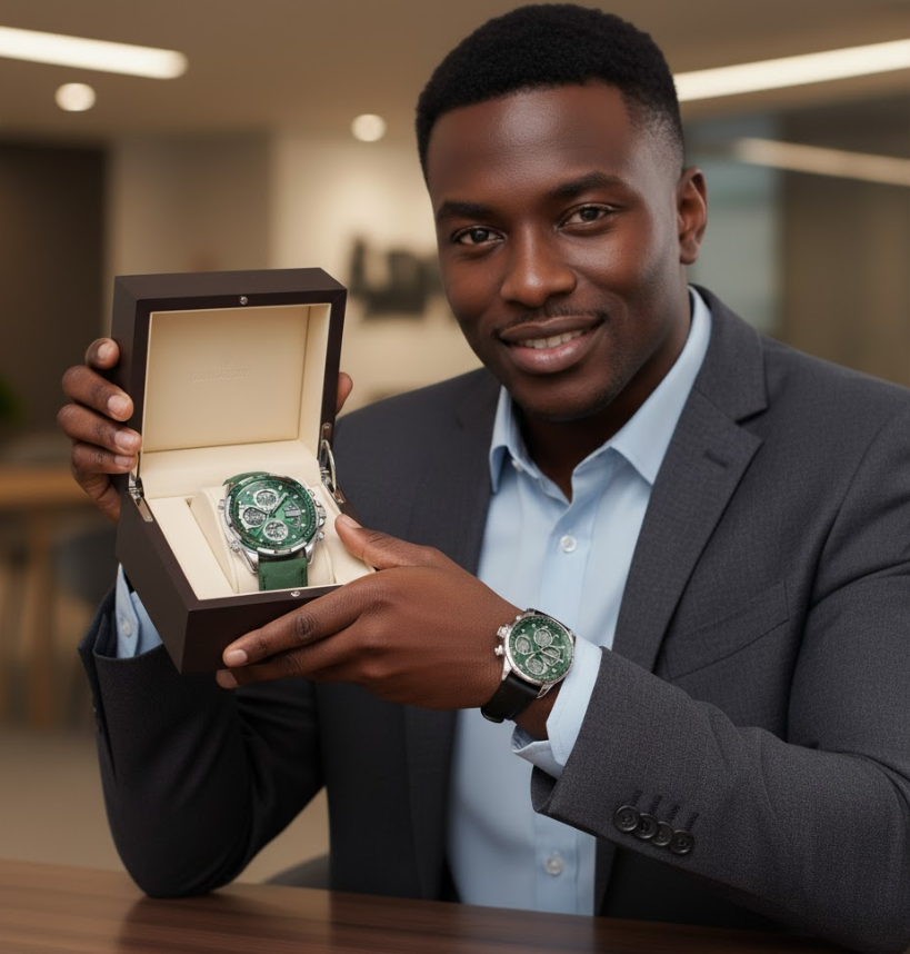 Montre Pratique avec Bracelet en Cuir Raffiné