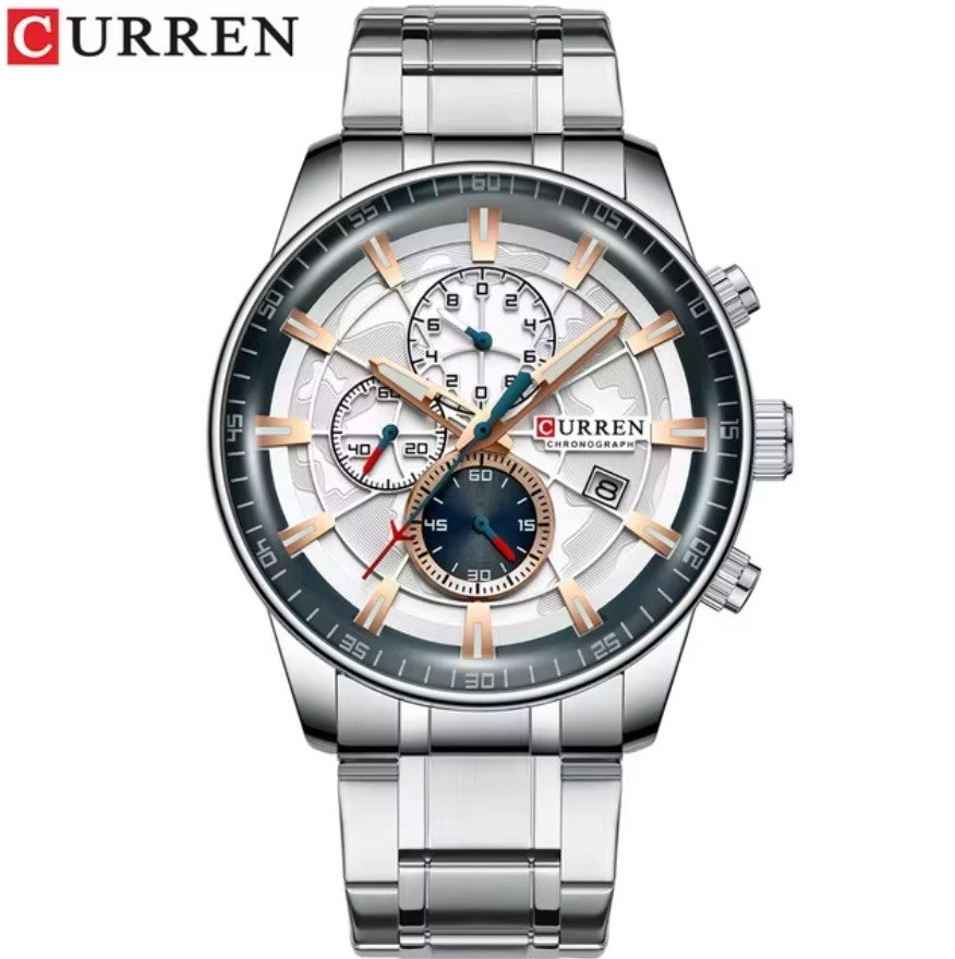 Montre Confortable Élégante avec Bracelet en Acier Inoxydable pour Hommes