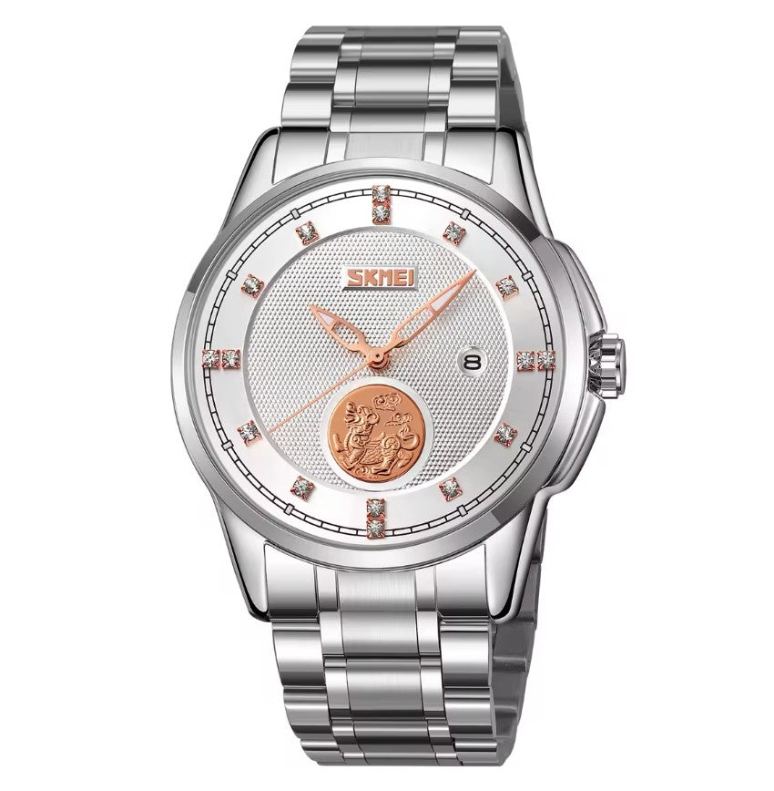 Montre Prestigieuse avec Bracelet en Acier Inoxydable Robuste pour Hommes