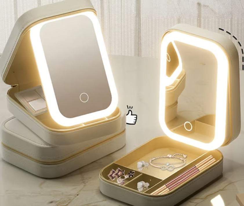 Boîte de Rangement Maquillage à Miroir LED 4630