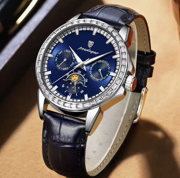 Montre de luxe en cuir pour hommes 3470