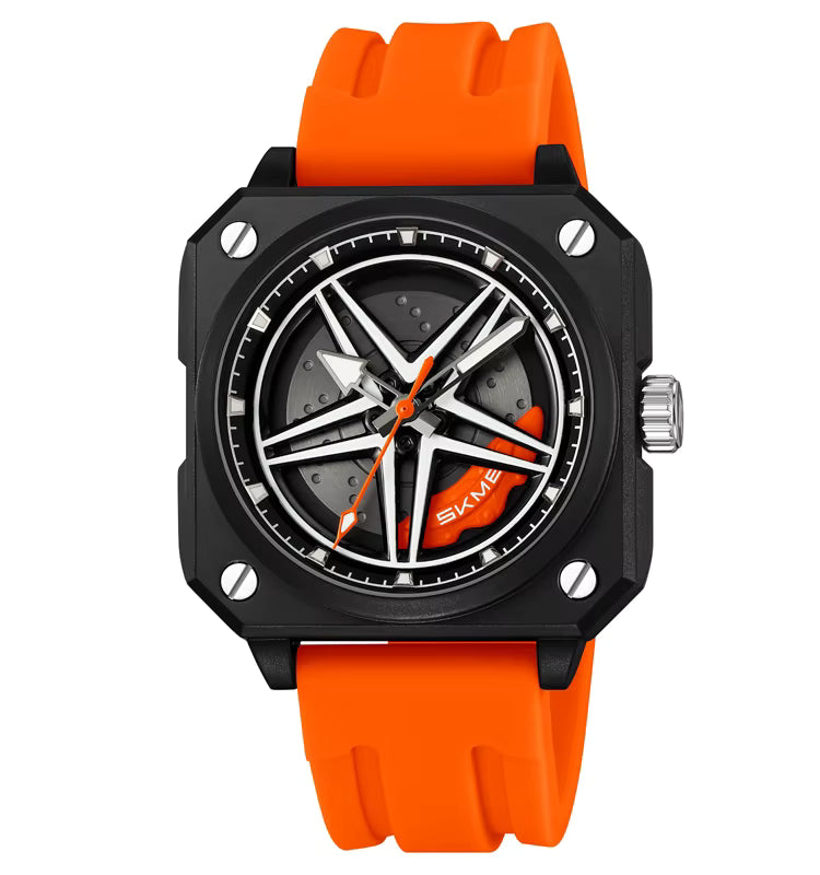 Montre Carrée Moderne avec Bracelet en Silicone Confortable pour Hommes