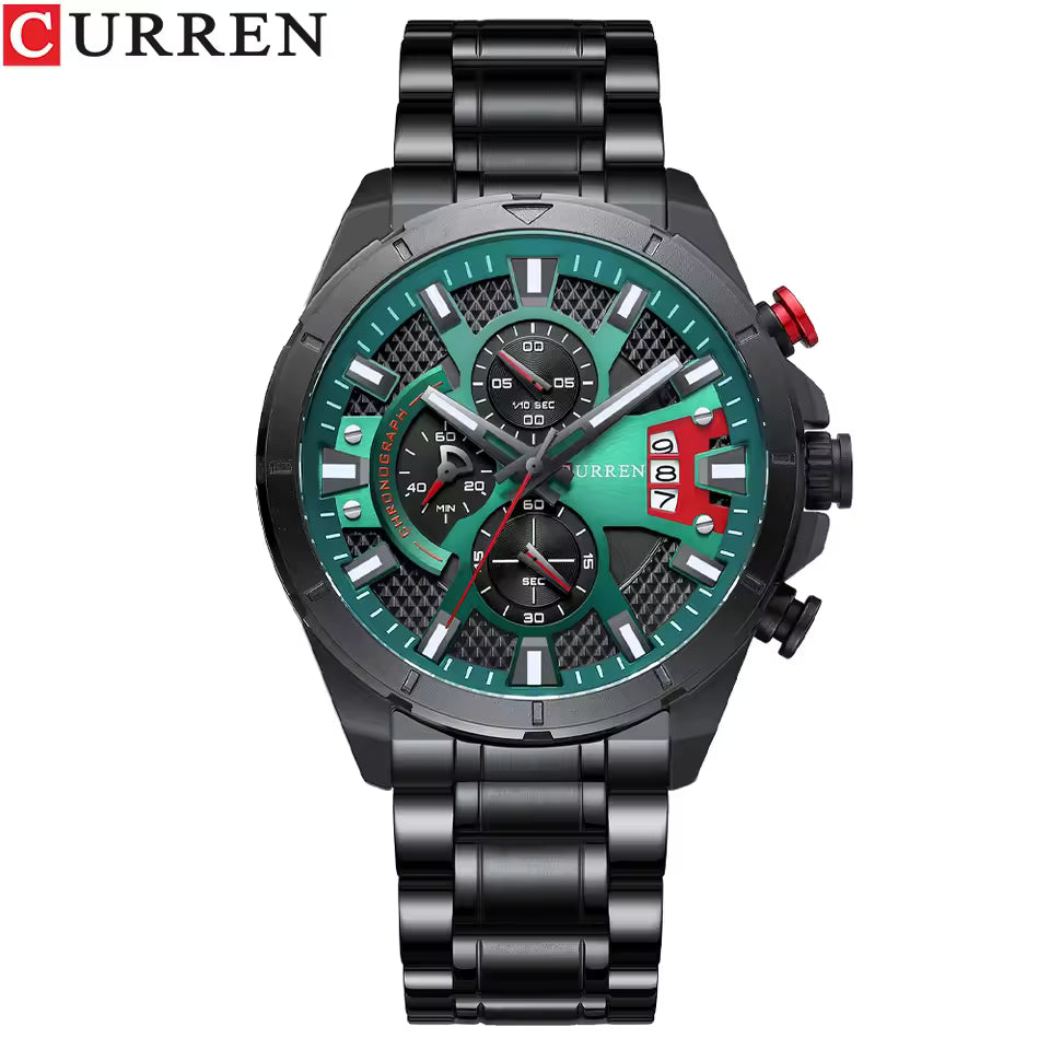 Montre Stylée Élégante avec Bracelet en Acier Noir Moderne et Résistant