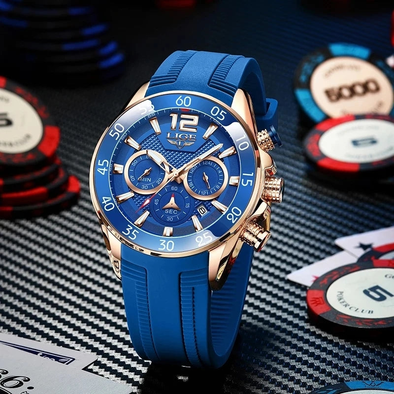 Montre Haut de Gamme avec Bracelet en Silicone souple pour Hommes