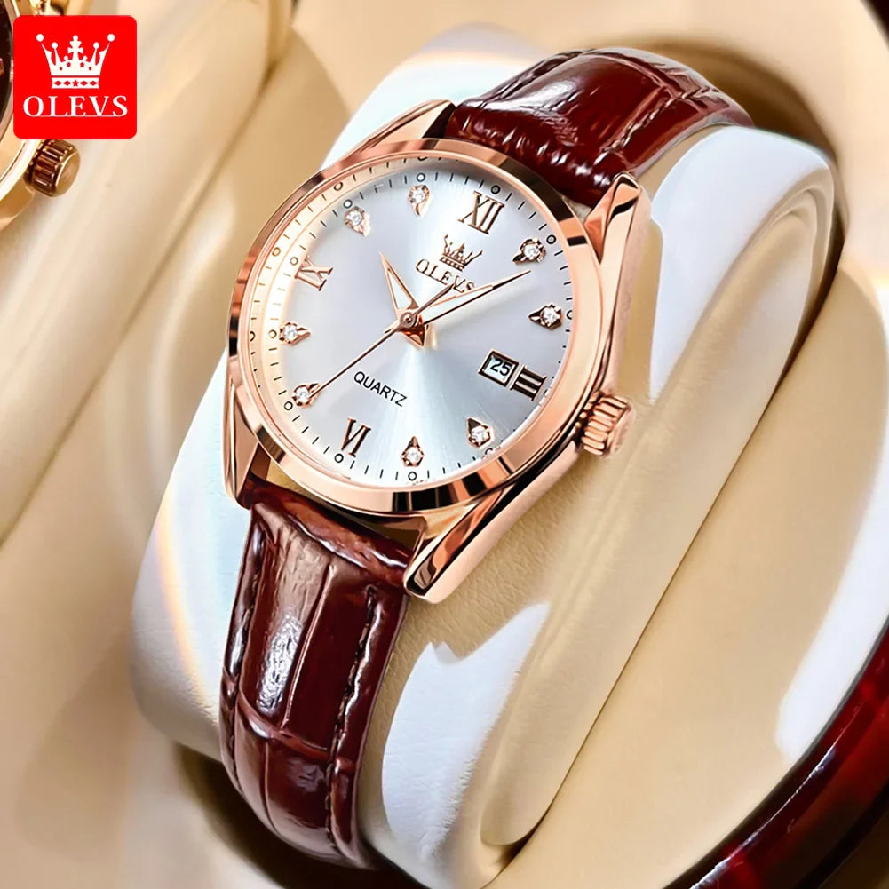 Montre de luxe à Quartz avec Bracelet en Cuir pour Femme 0848