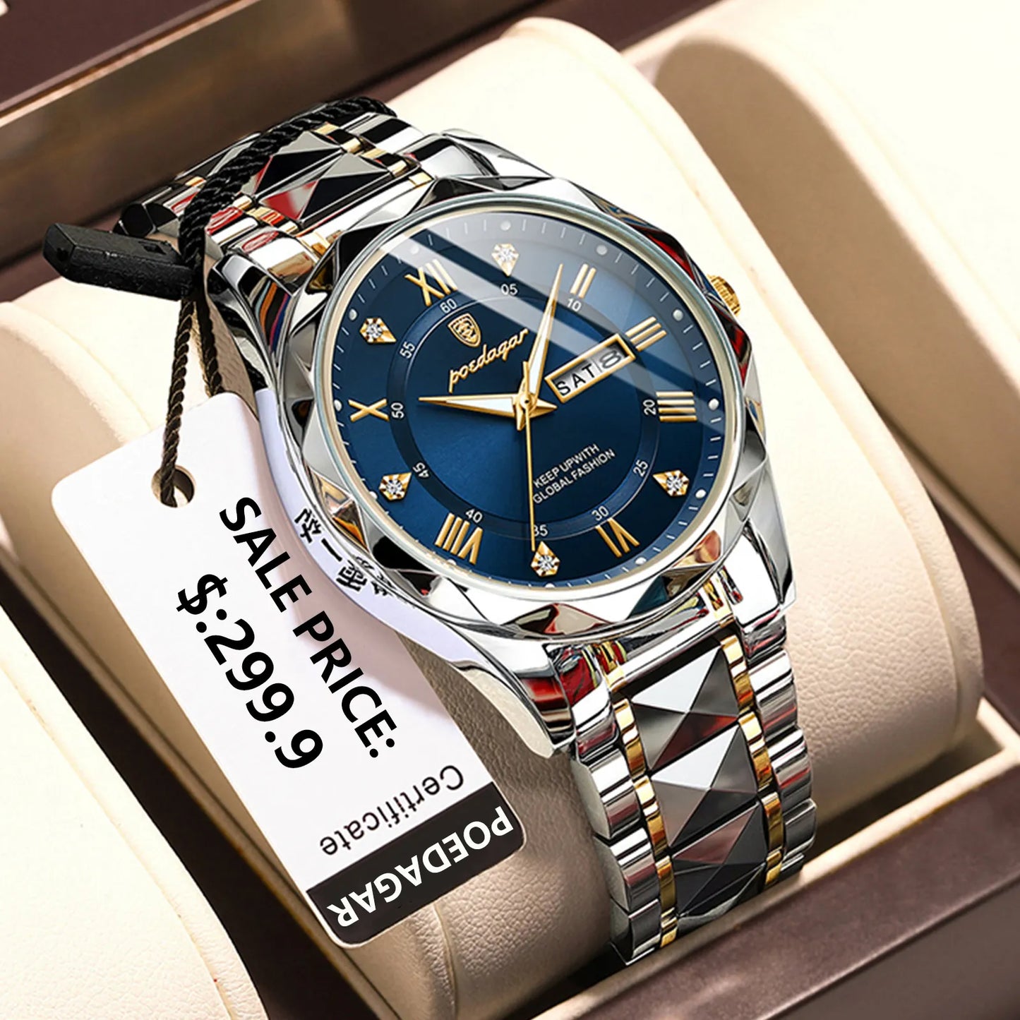 Montre à quartz de luxe pour homme