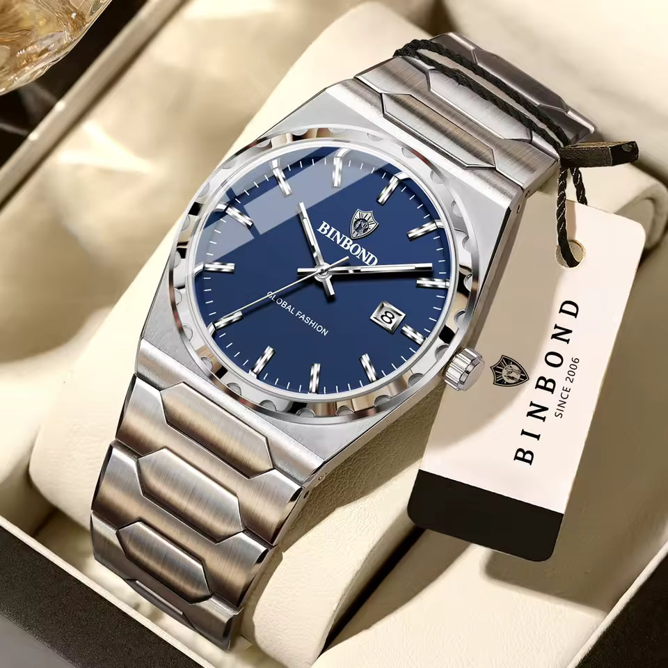Montre Élégante Moderne avec Bracelet en Acier Inoxydable et Résistant pour Hommes