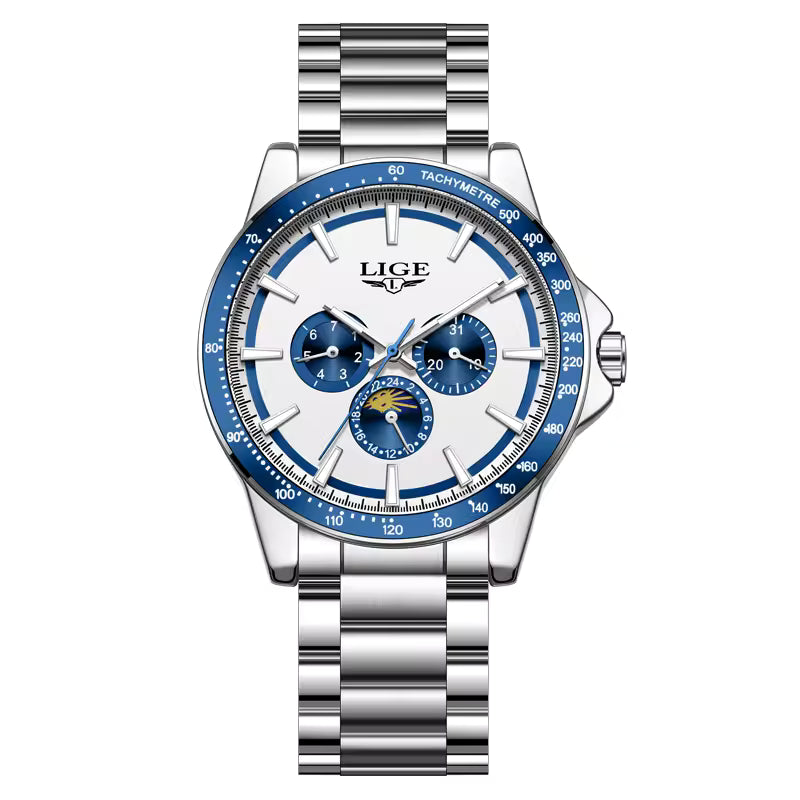 Montre Moderne avec Bracelet en Acier Inoxydable pour Hommes