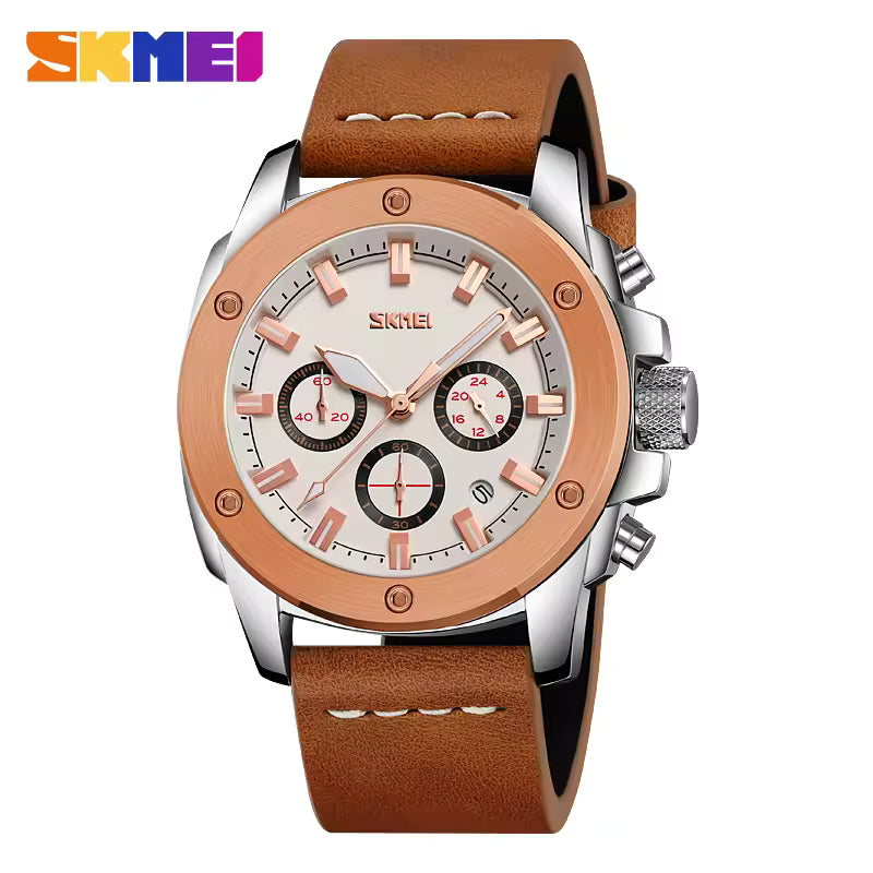 Montre Élégante avec Bracelet en Cuir Confortable pour Hommes Modernes