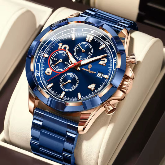 Montre de luxe en acier inoxydable pour hommes