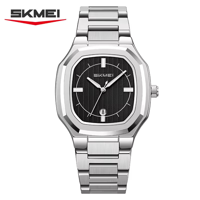 Montre Carrée et Élégante avec Bracelet en Acier Inoxydable pour Hommes