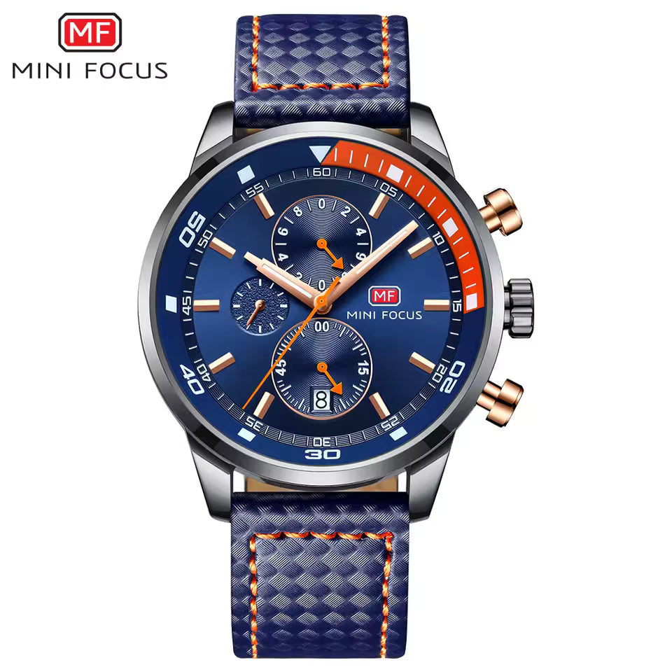 Montre Élégante avec Design Raffiné et Bracelet en Cuir Véritable pour Hommes