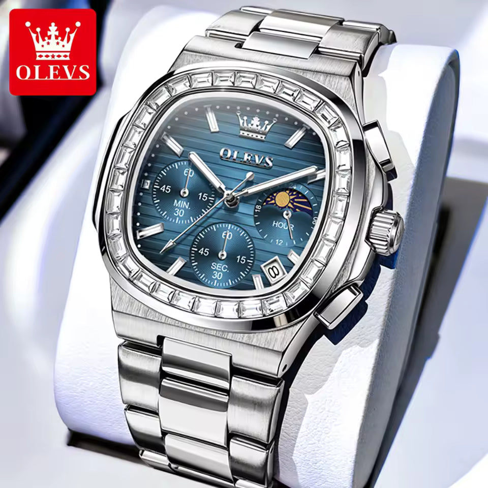 Montre Luxueuse Élégante avec Bracelet en Acier Inoxydable pour Hommes OLEVS 3739