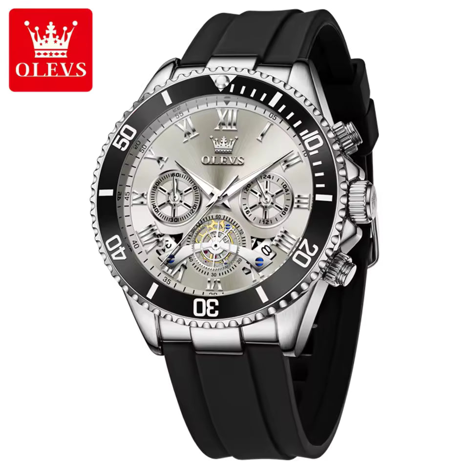 Montre Moderne et Pratique avec Bracelet en Silicone Confortable pour Hommes