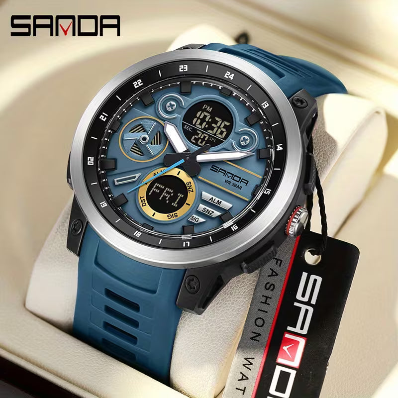 Montre Sportive avec Bracelet en Silicone Souple