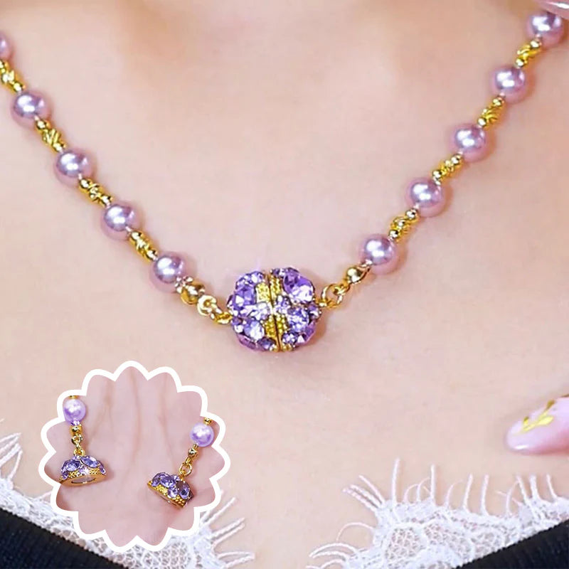 Collier de Perles avec Boule de Strass