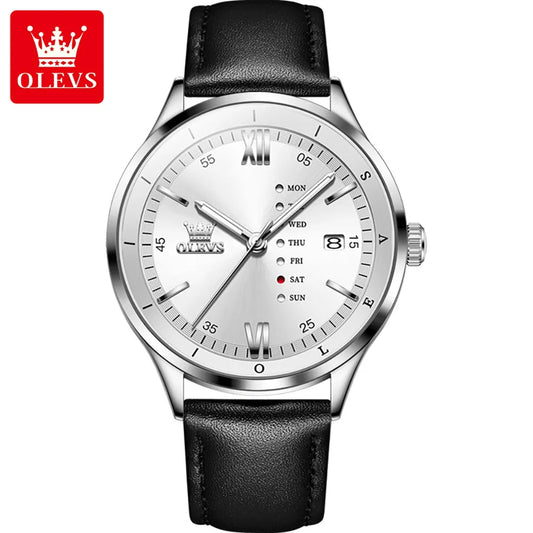 Montre étanche pour homme avec bracelet en cuir UP2CI