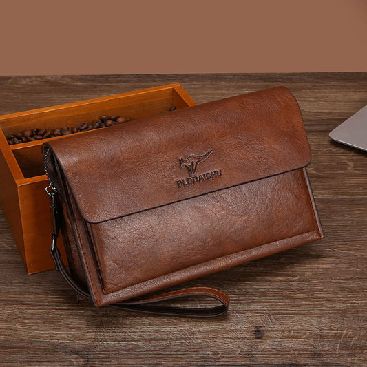 Sac à Main en Cuir Élégant et Raffiné avec Grand Espace de Rangement pour Hommes