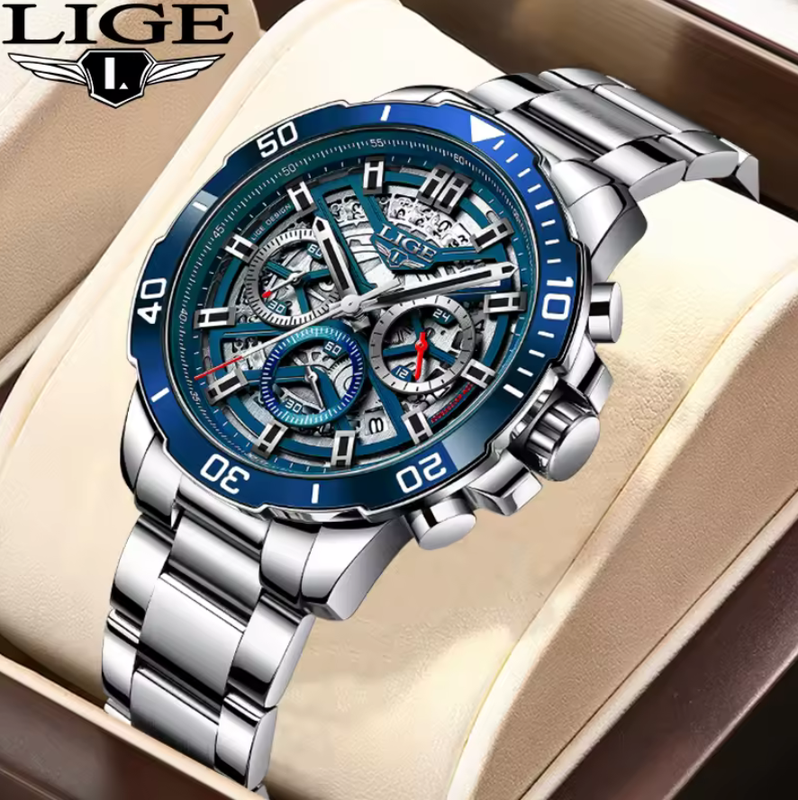 Montre de luxe en acier inoxydable pour homme