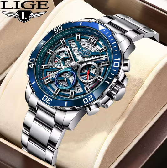 Montre de luxe en acier inoxydable pour homme
