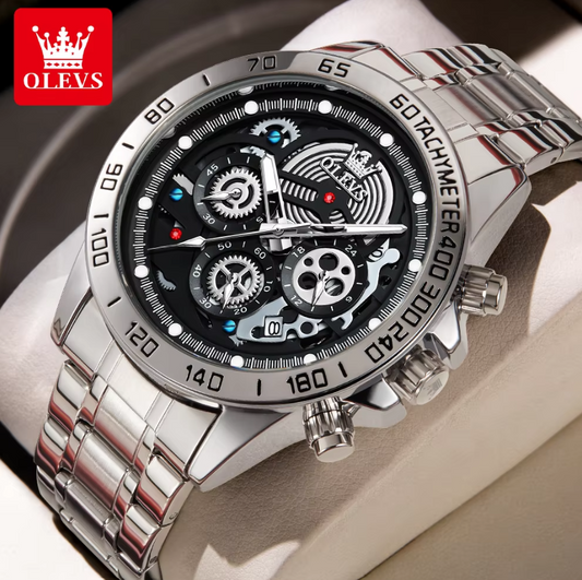 Montre de luxe en acier inoxydable pour hommes