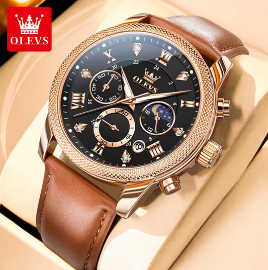 Montre de Luxe avec Bracelet en Cuir